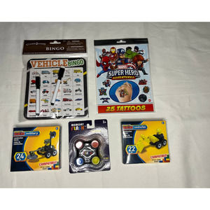 Boys Activity Set Lot of 5 Blocks Flash Game Bingo Tattoos Road Trips All New